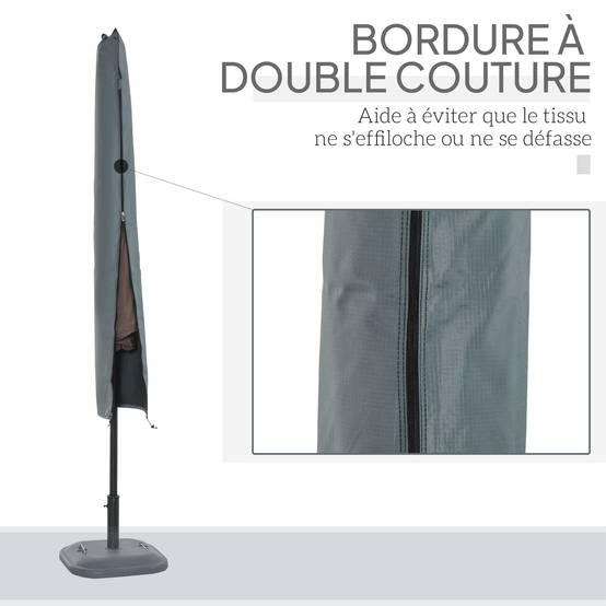 PANGIVO - Housse de protection pour parasol droit en polyester oxford 420D gris 35 x 178 x 1 cm - PANGIVO - Image 9