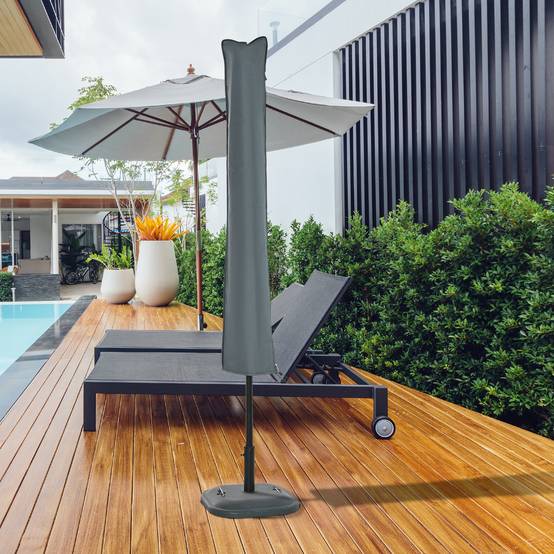 PANGIVO - Housse de protection pour parasol droit en polyester oxford 420D gris 35 x 178 x 1 cm - PANGIVO - Image 4