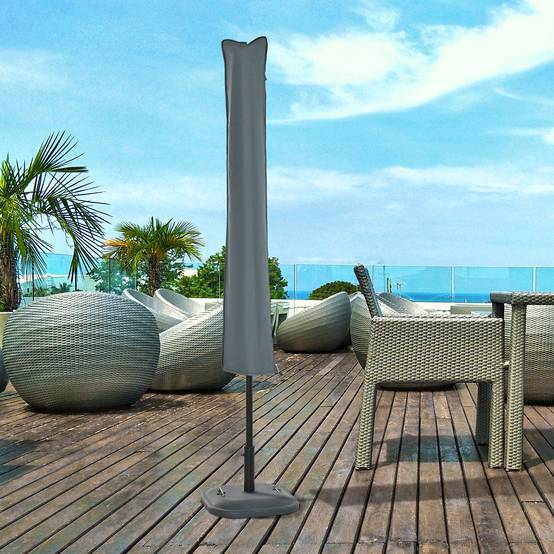 PANGIVO - Housse de protection pour parasol droit en polyester oxford 420D gris 35 x 178 x 1 cm - PANGIVO - Image 3