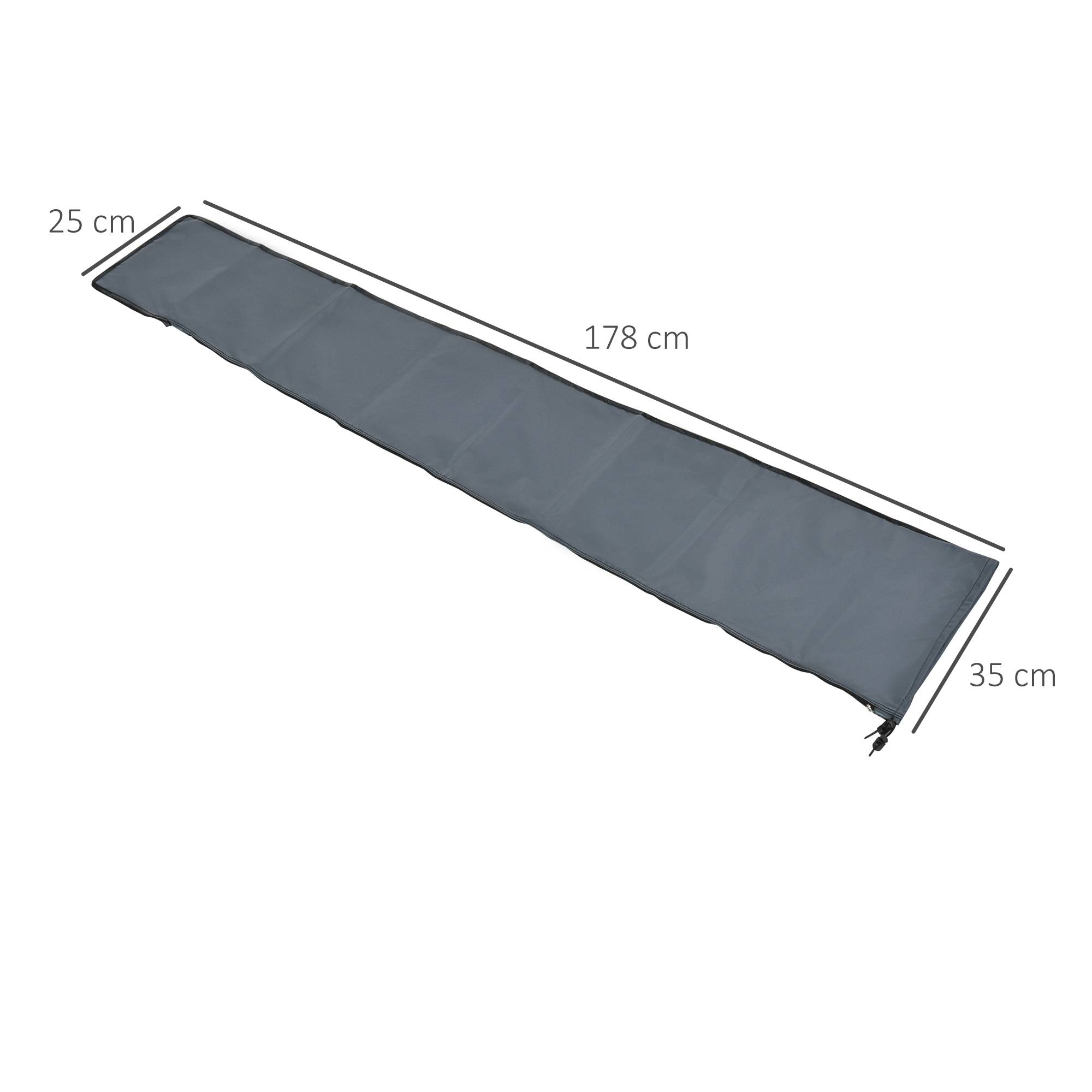 PANGIVO - Housse de protection pour parasol droit en polyester oxford 420D gris 35 x 178 x 1 cm - PANGIVO - Image 5