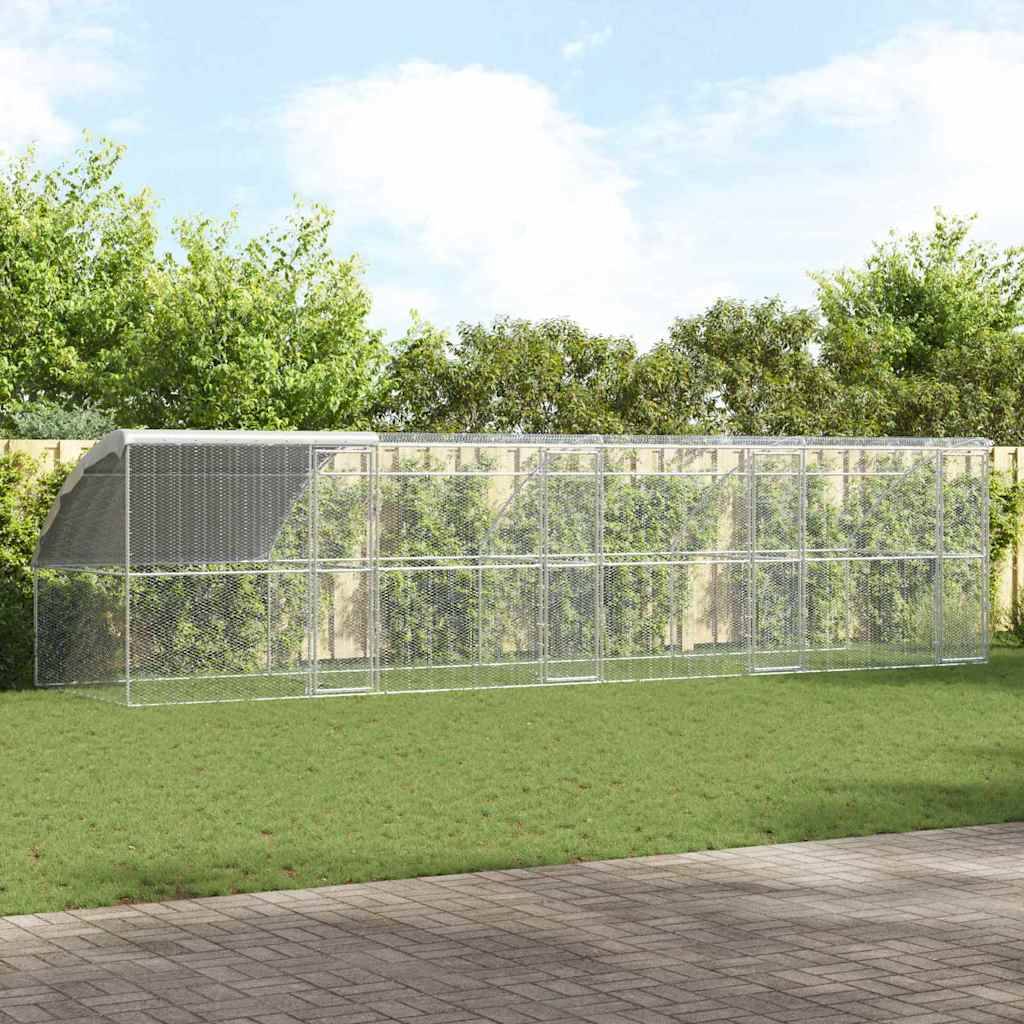 Volière extérieure 8x2m en acier galvanisé parc à poules très grand – ComfortXL Outdoor Living - Image 1