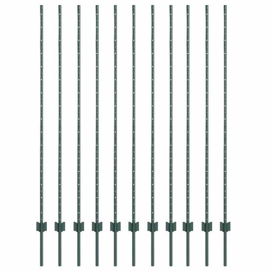 Poteau de clôture acier vert 160 cm x 8,5 cm x 1,8 cm, Poids :13.66kg - PANGIVO - Image 2