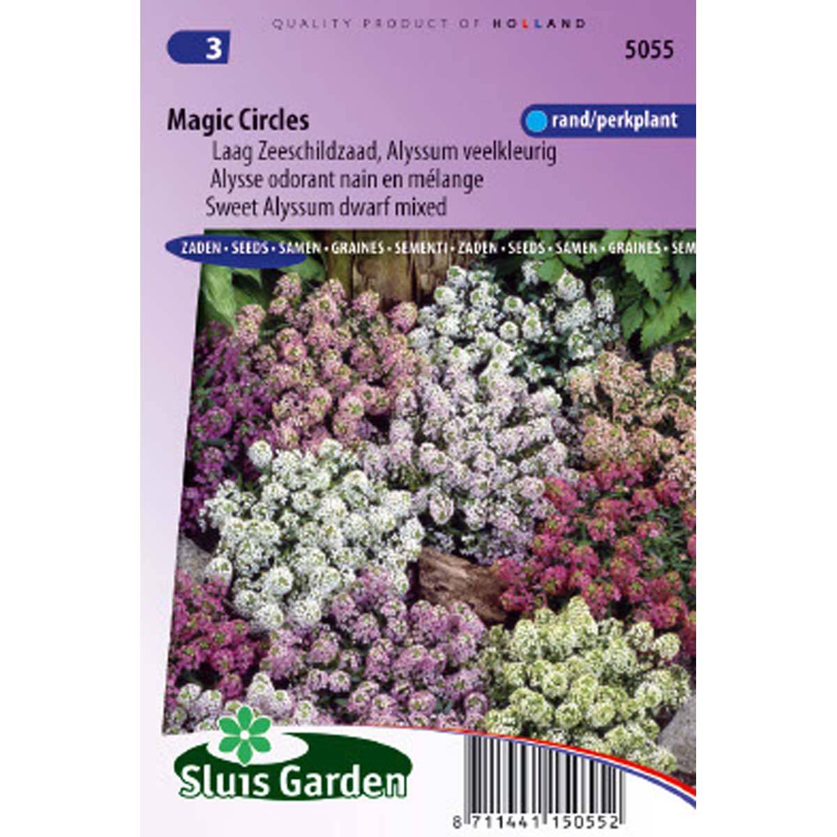 Graines d'Alysse odorant nain en mélange Magic Circles - Lobularia maritima le sachet de 1050 graines environ (0,5g)