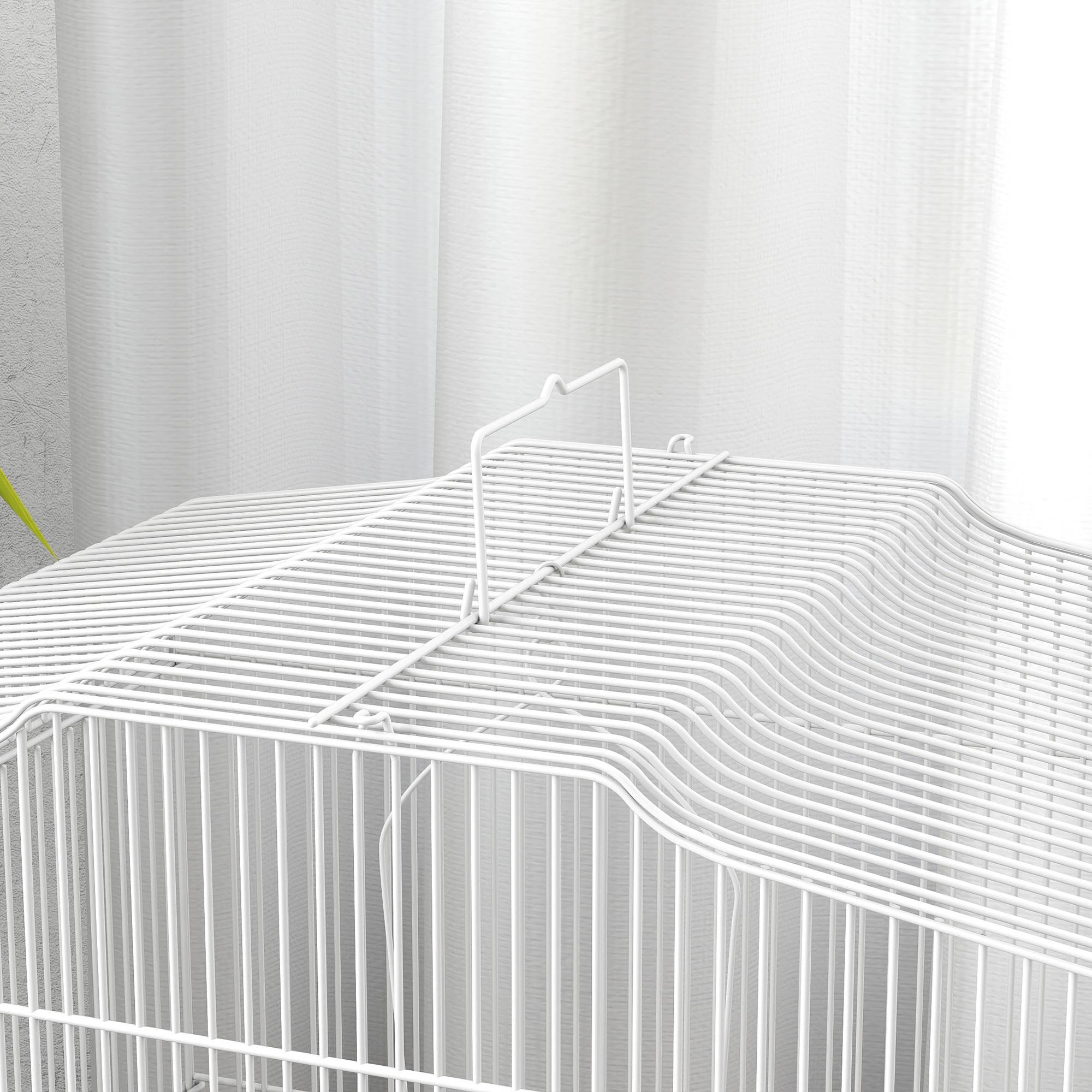 ComfortXL - Cage à oiseaux acier 46,5 x 36 x 59 cm bleu et blanc pour perruches avec perchoirs mangeoires et tiroir amovible - Image 9