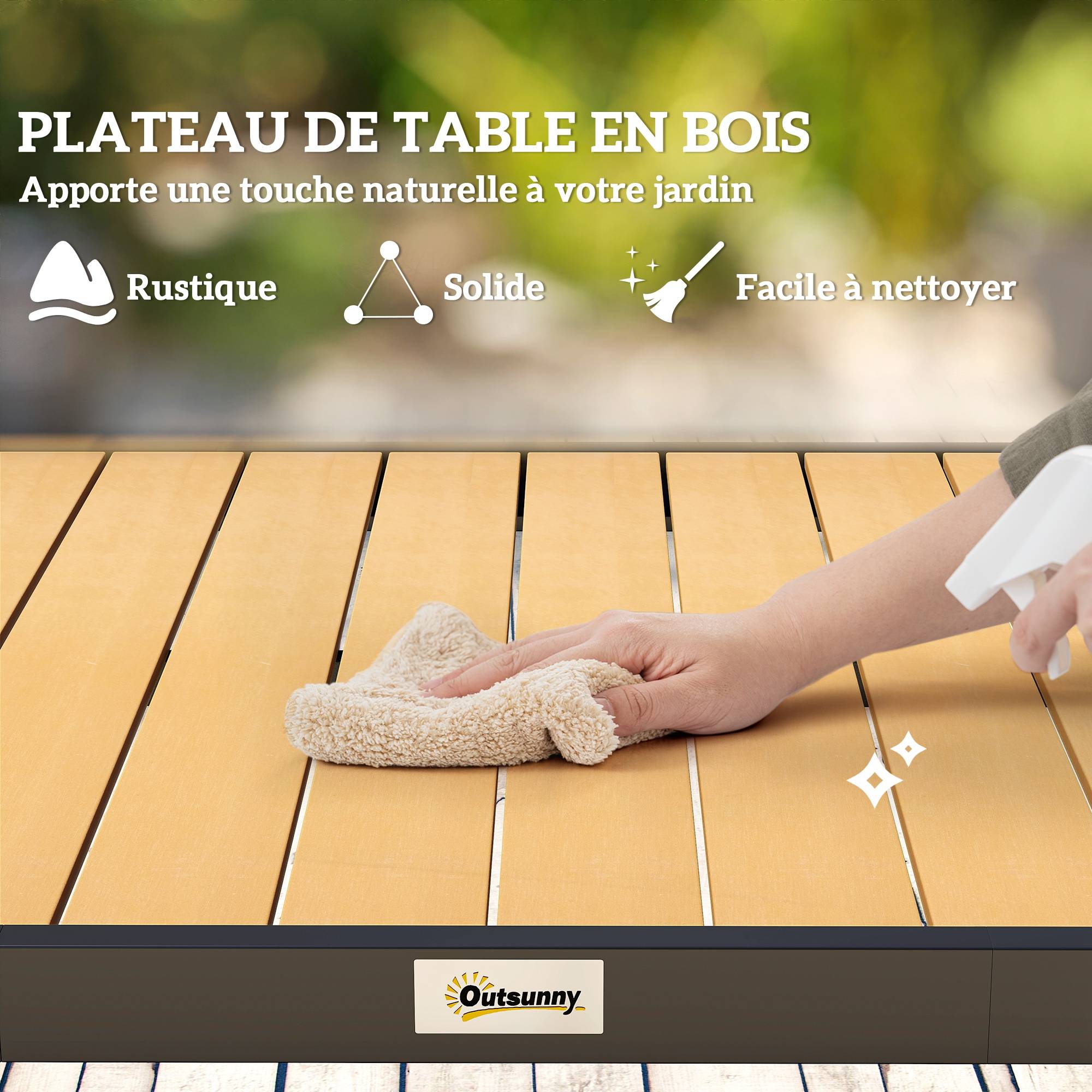 Table de repas extérieure aluminiums gris 190 x 90 x 74 cm - PANGIVO - Image 6