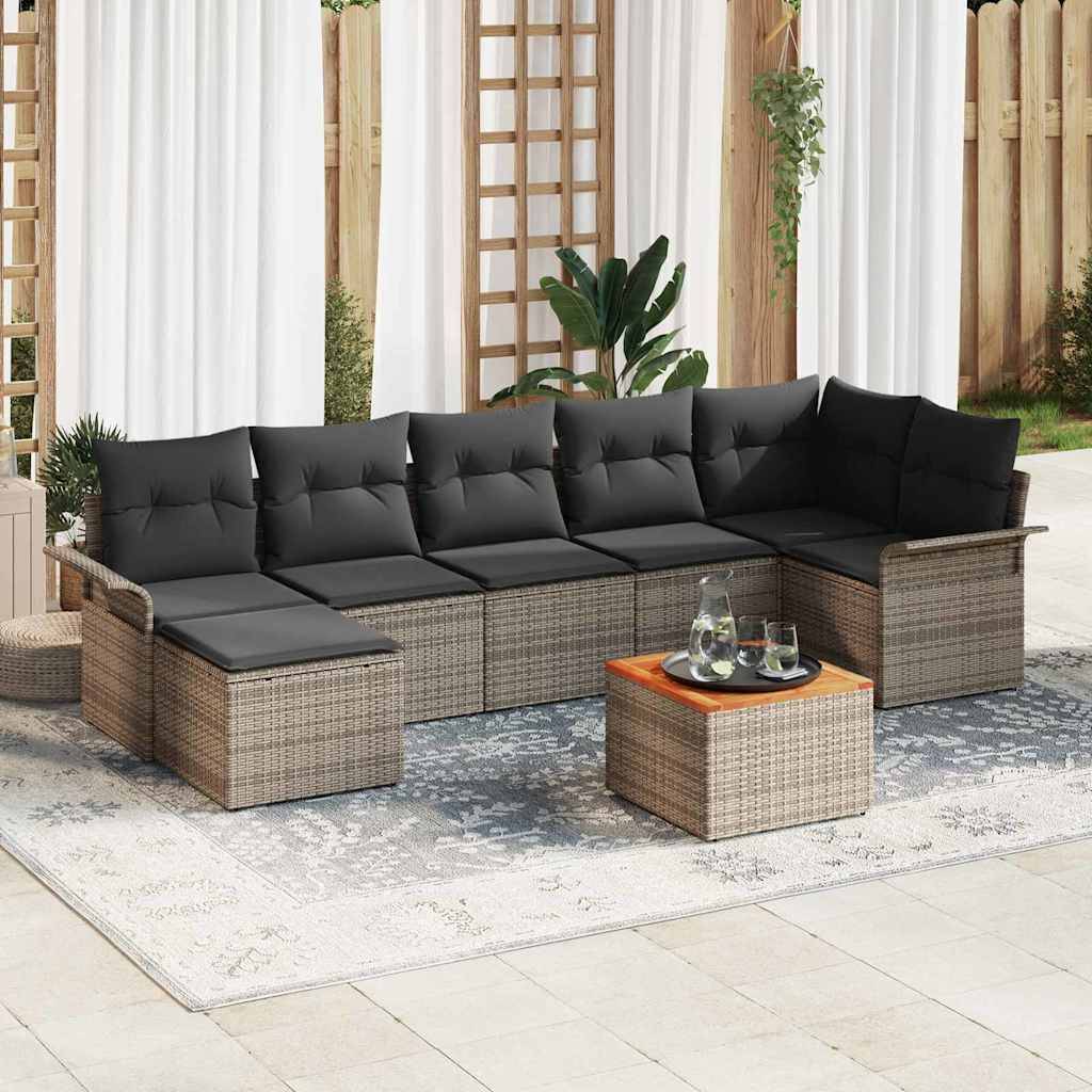 ComfortXL - Salon de jardin 8 places avec rangement et table en polyrotin Gris – ComfortXL Outdoor Living - Image 1