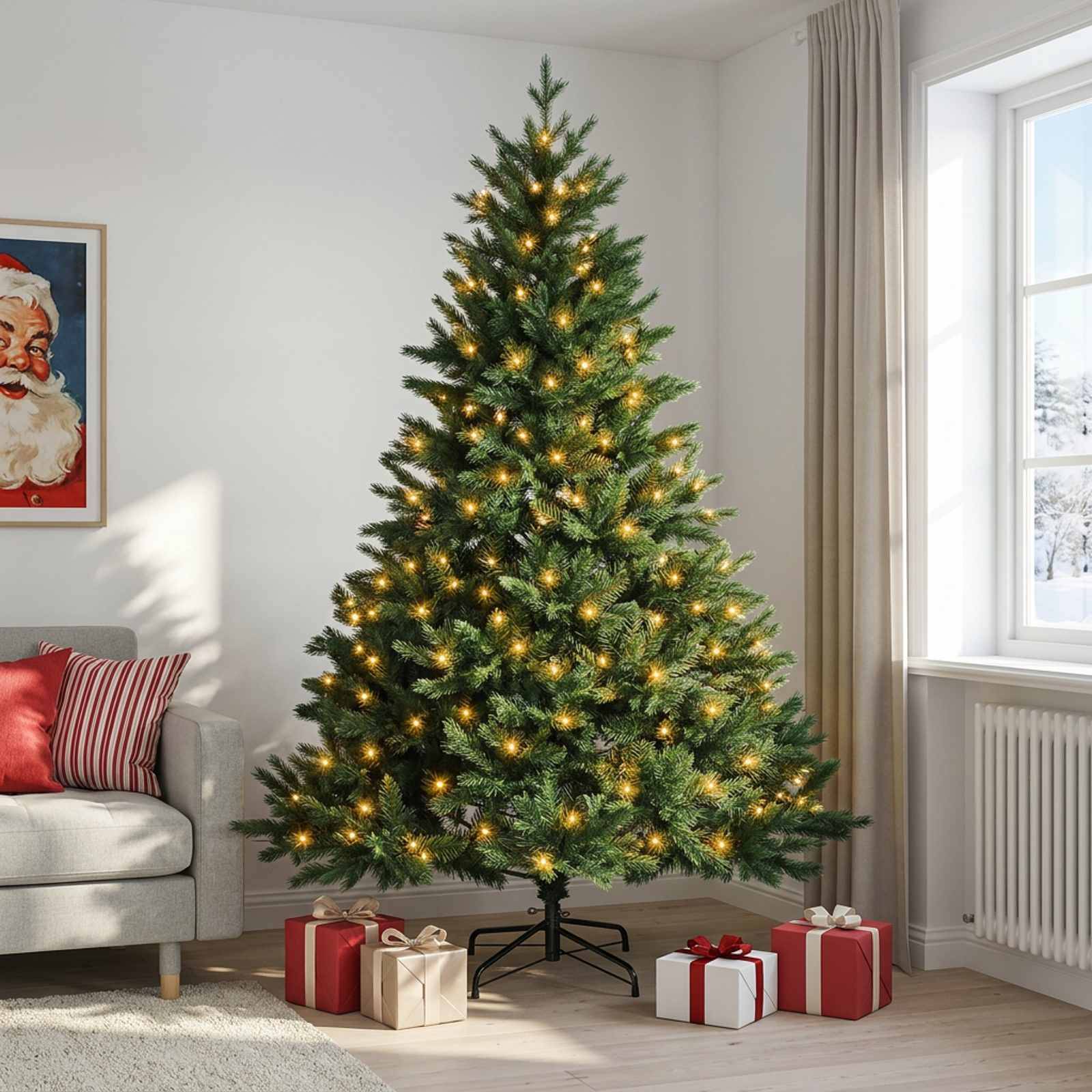 Vidaxl - Sapin de Noël Artificiel à Branches Articulées 180 cm 300 LED vidaXL 3466234 - Image 4