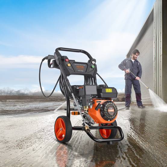 VEVOR Nettoyeur HP essence 3400 PSI, 2.6 GPM, pompe alu, 5 buses, pour surfaces variées. - Image 8