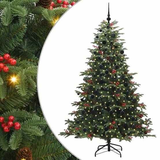Sapin de Noël | Arbre de Noël artificiel Vert 210 cm PVC, métal et plastique Maison Chic - Image 1
