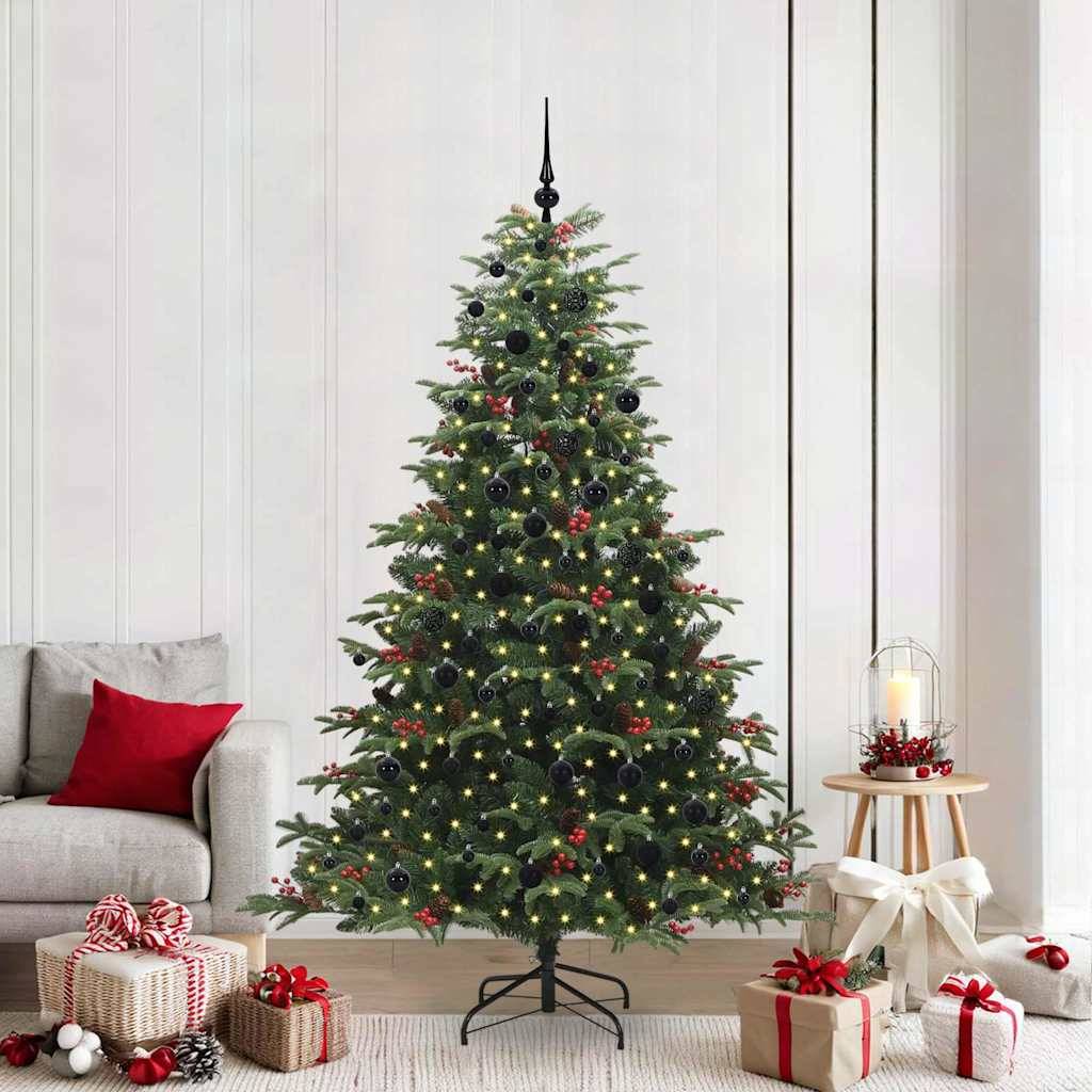 Sapin de Noël | Arbre de Noël artificiel Vert 210 cm PVC, métal et plastique Maison Chic - Image 2