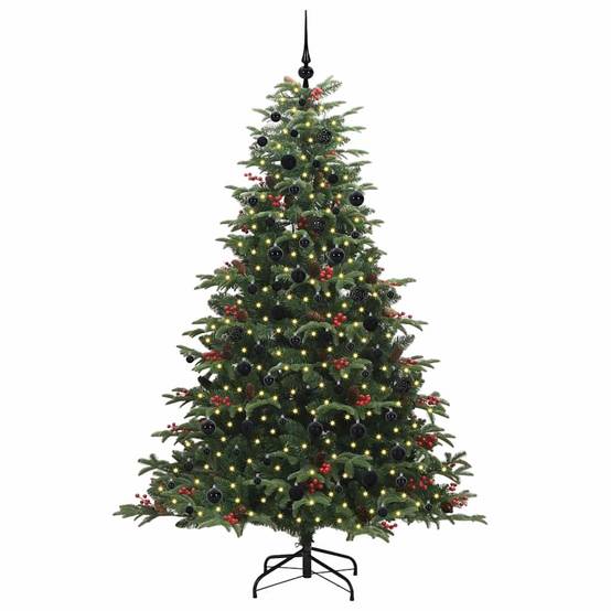 Sapin de Noël | Arbre de Noël artificiel Vert 210 cm PVC, métal et plastique Maison Chic - Image 3