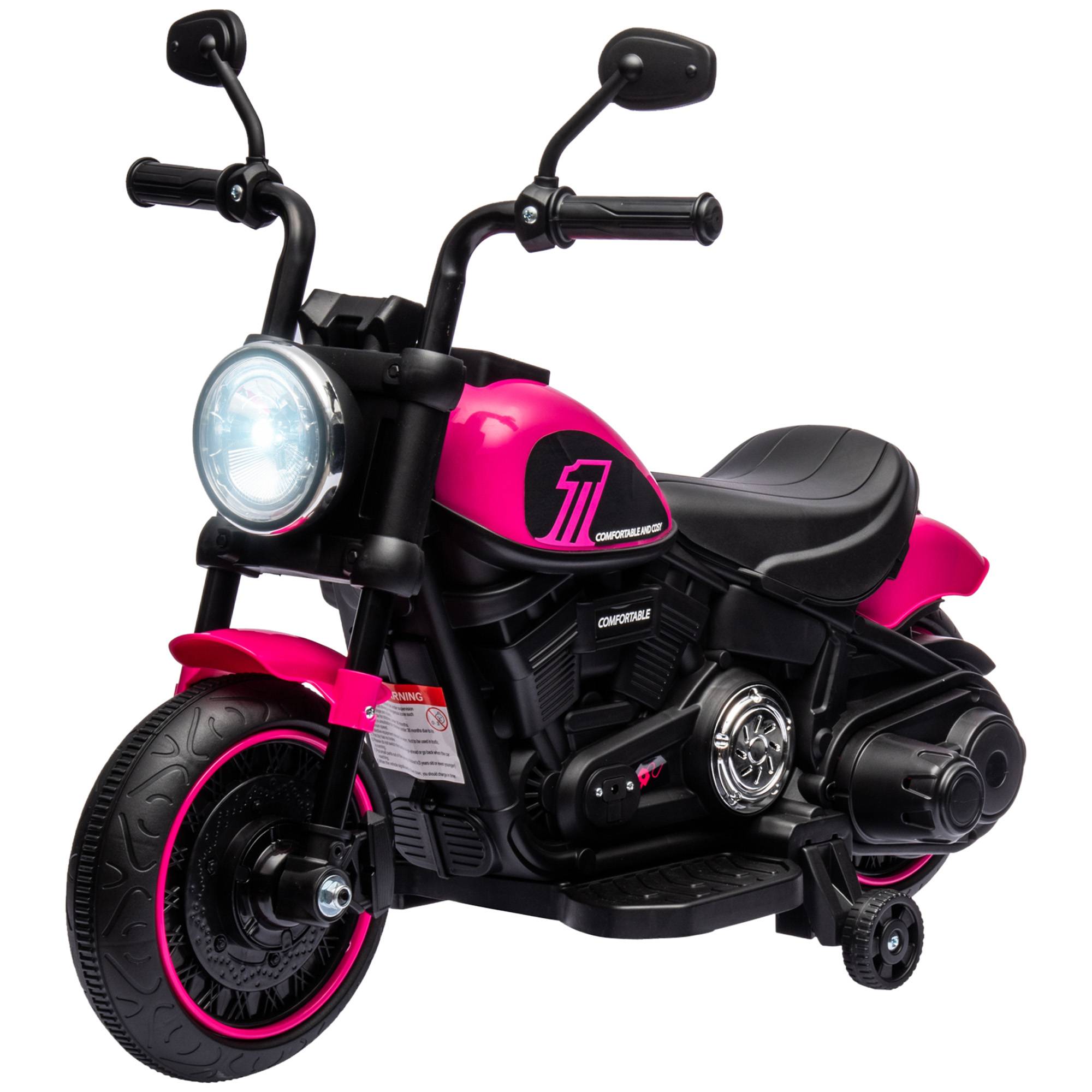 Sans Marque - Moto électrique enfants 18-36 mois roues phare 76x42x57 cm rose noir - Image 2
