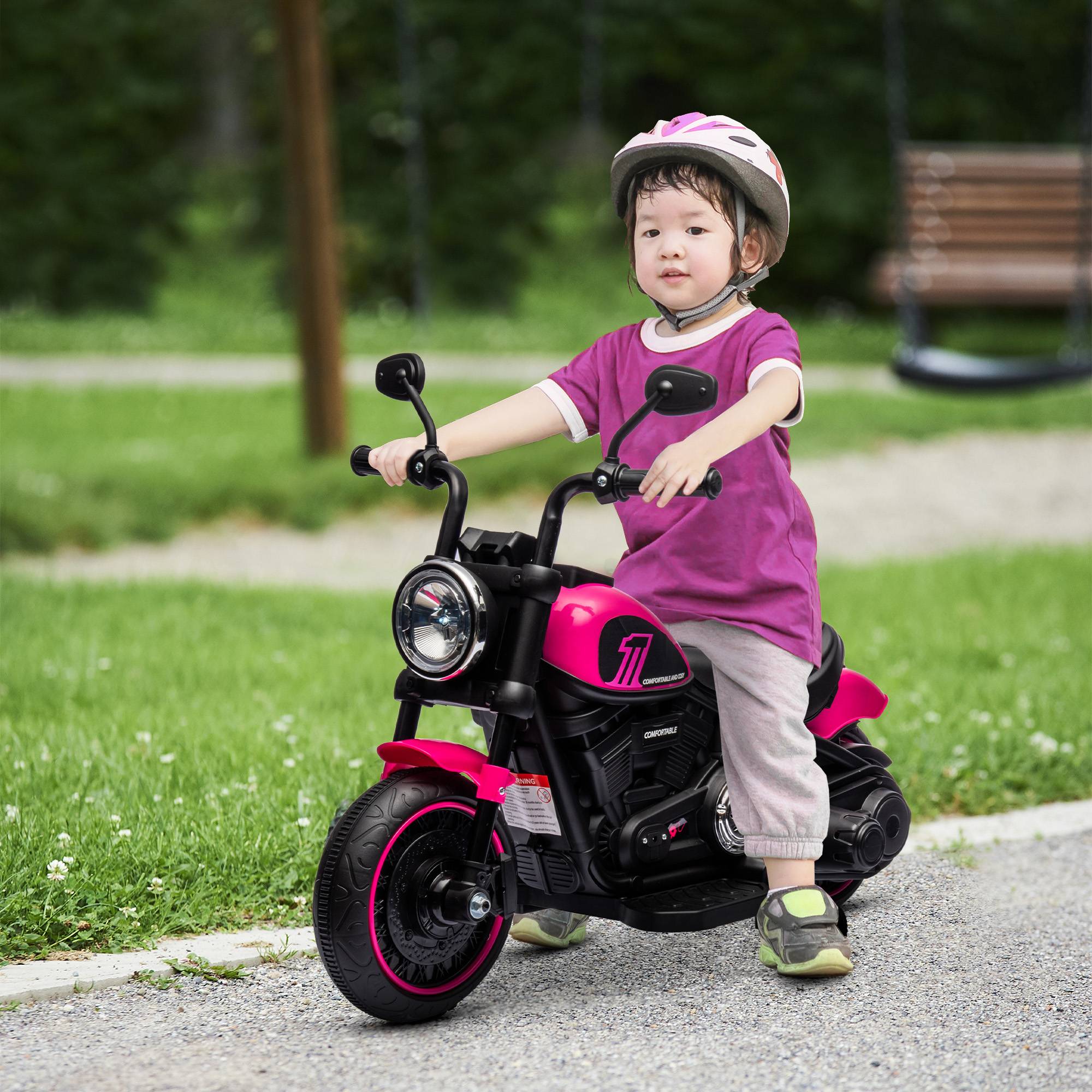 Sans Marque - Moto électrique enfants 18-36 mois roues phare 76x42x57 cm rose noir - Image 3