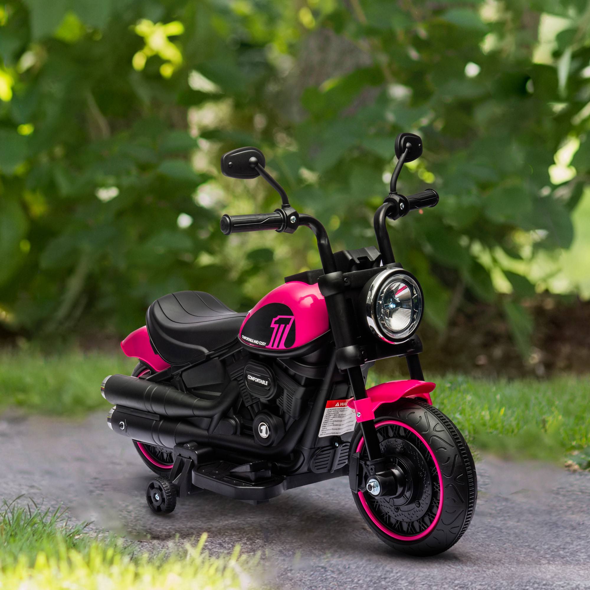 Sans Marque - Moto électrique enfants 18-36 mois roues phare 76x42x57 cm rose noir - Image 4