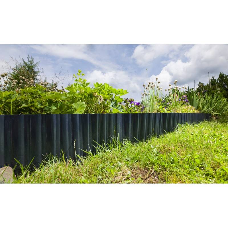 Jardinex - Bordure de jardin plastique ondulé - 9 m - Gris anthracite  - Jardinex - Image 2