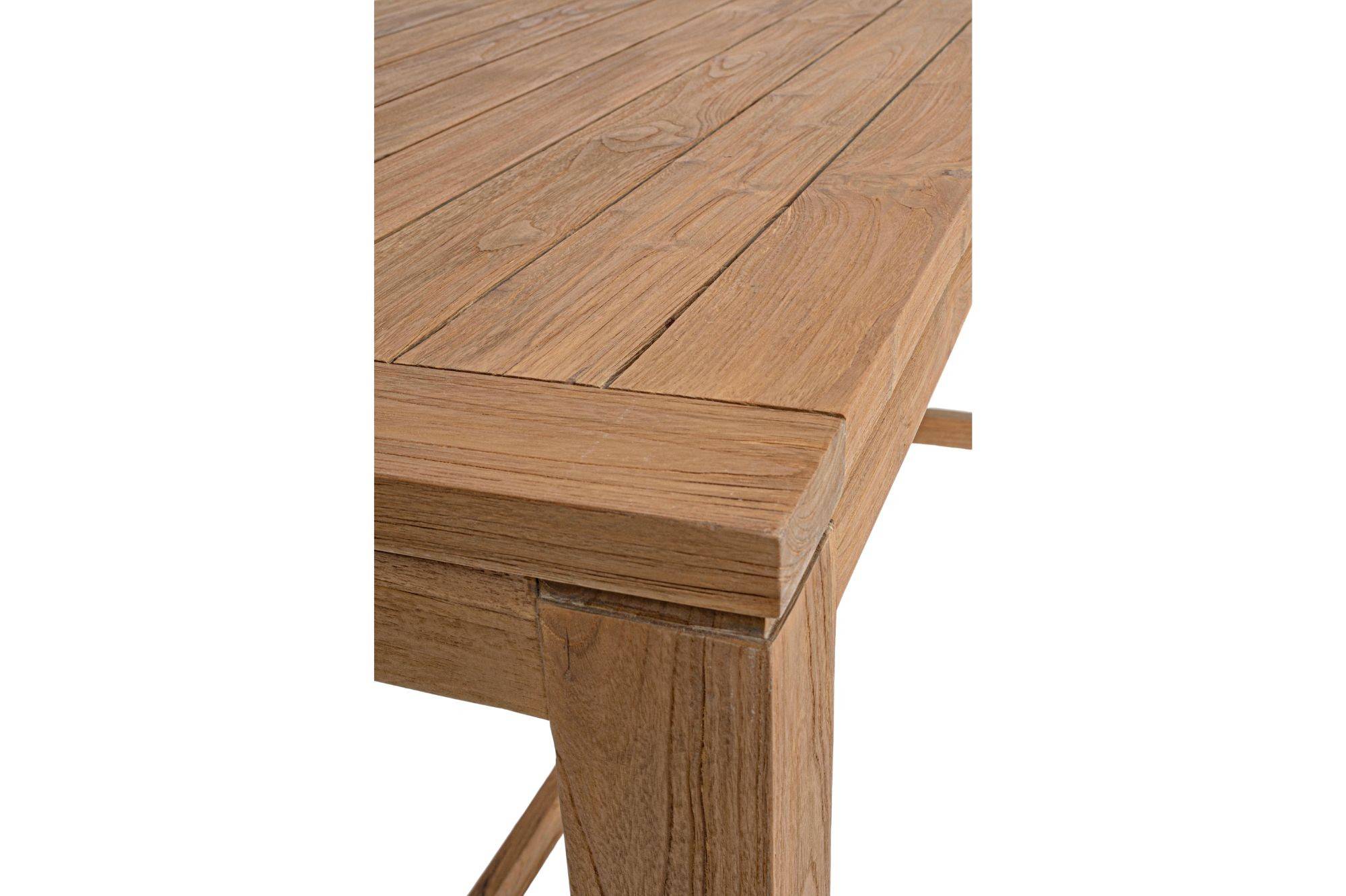 Autre - Table haute de jardin rectangulaire en teck recyclé L180 - NAXOS - Image 10