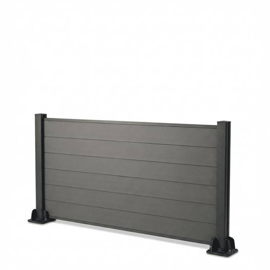 Kit clôture composite et aluminium sur platine L1.8m x H1m gris quartz - Easy Clôture - Image 2
