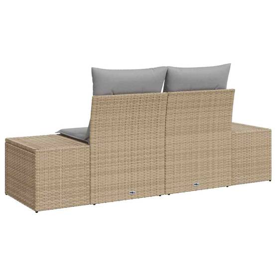 Canapé de Jardin Compact Polyrotin Beige – Look Chic et Naturel pour Petits Espaces Extérieurs – 123cm de Largeur – ComfortXL Outdoor Living - Image 4