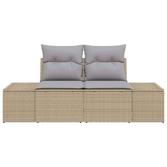 Canapé de Jardin Compact Polyrotin Beige – Look Chic et Naturel pour Petits Espaces Extérieurs – 123cm de Largeur – ComfortXL Outdoor Living - Image 5