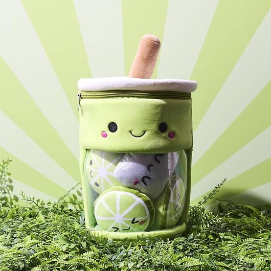 The Concept Factory - Peluche Enfant Bubble Tea Citron "Kawaii" 27cm Vert - Image 4