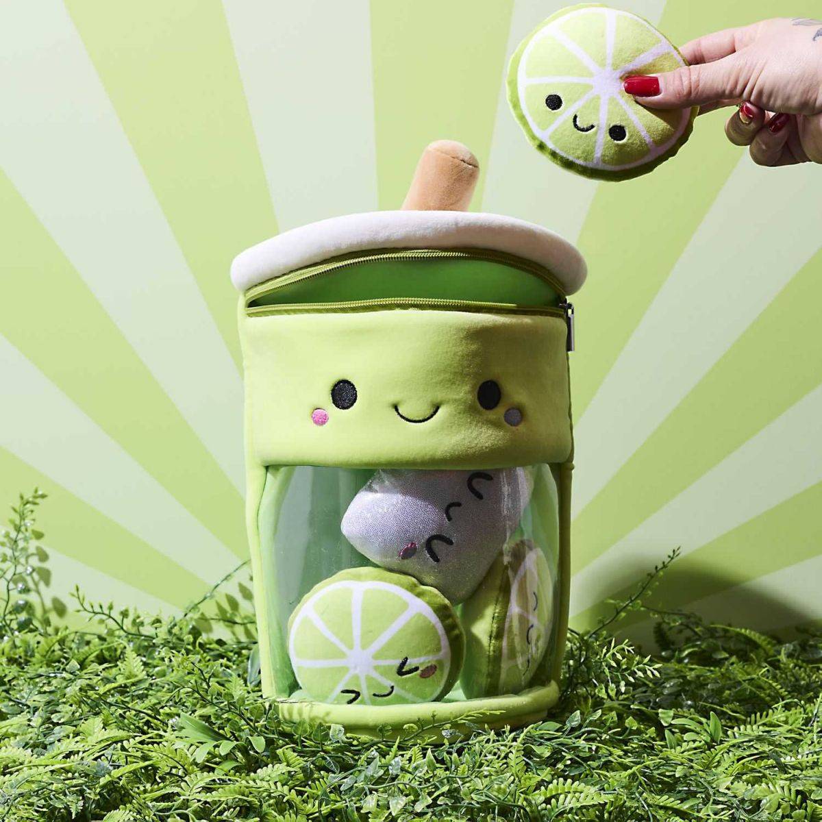 The Concept Factory - Peluche Enfant Bubble Tea Citron "Kawaii" 27cm Vert - Image 5