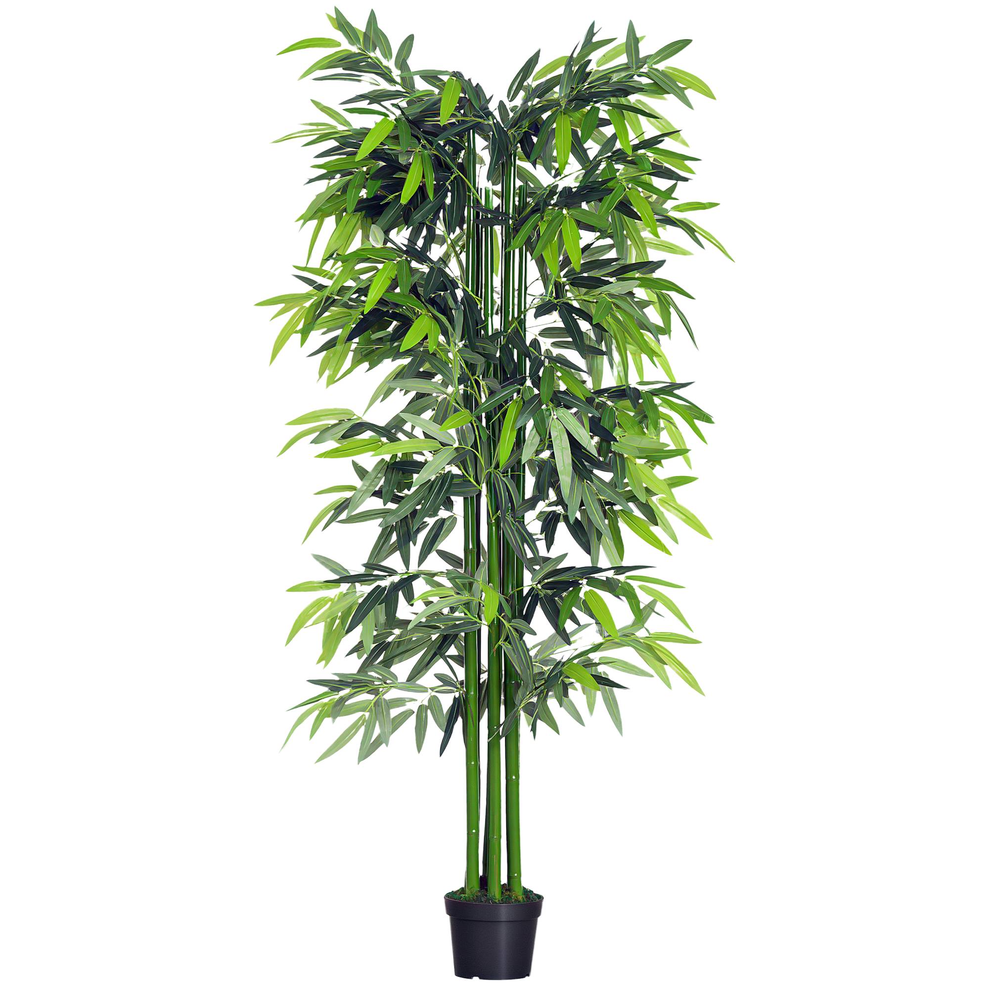 Bambou Artificiel XXL 1,80H m arbre artificiel Feuilles denses réalistes Pot Inclus Noir Vert - Image 1