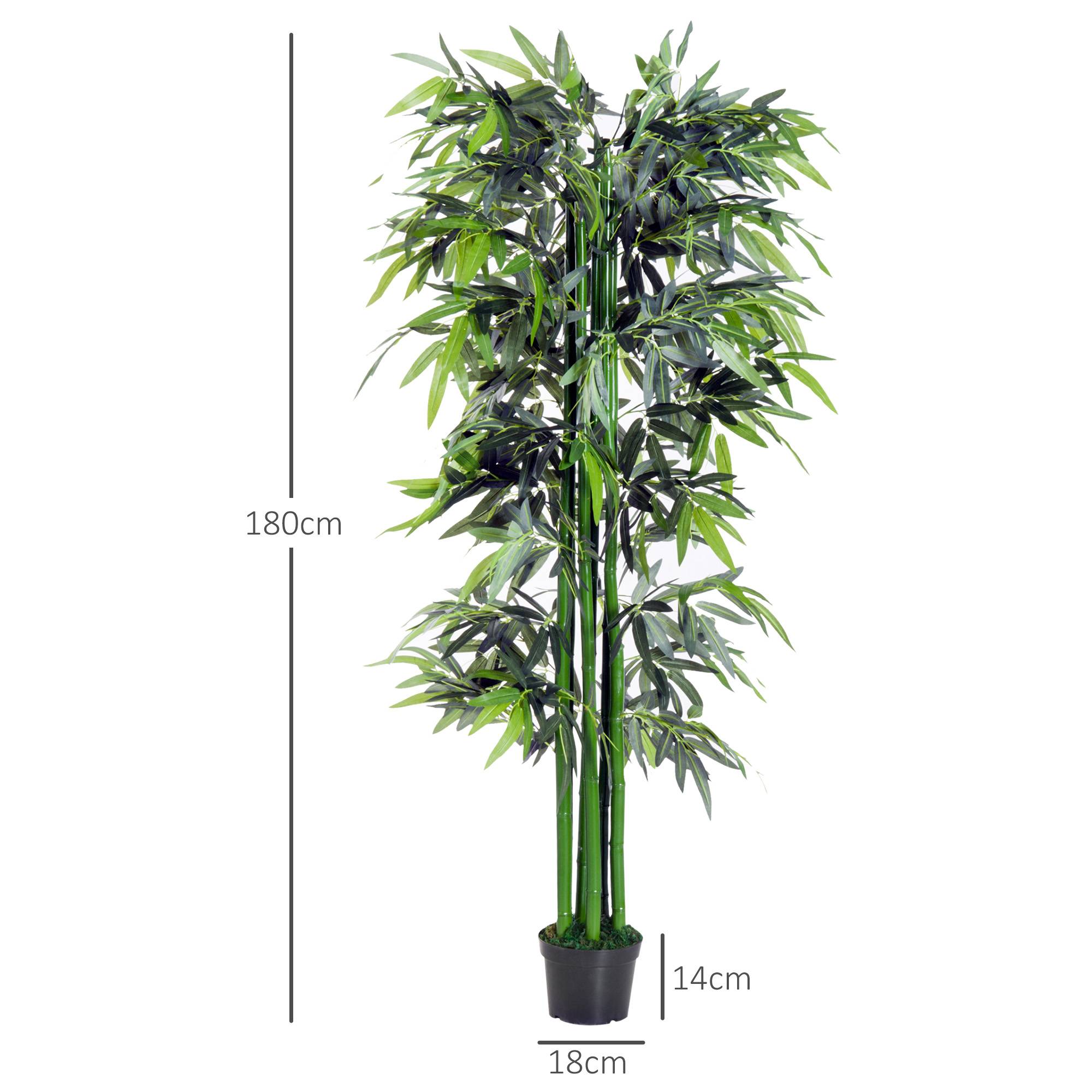 Bambou Artificiel XXL 1,80H m arbre artificiel Feuilles denses réalistes Pot Inclus Noir Vert - Image 4