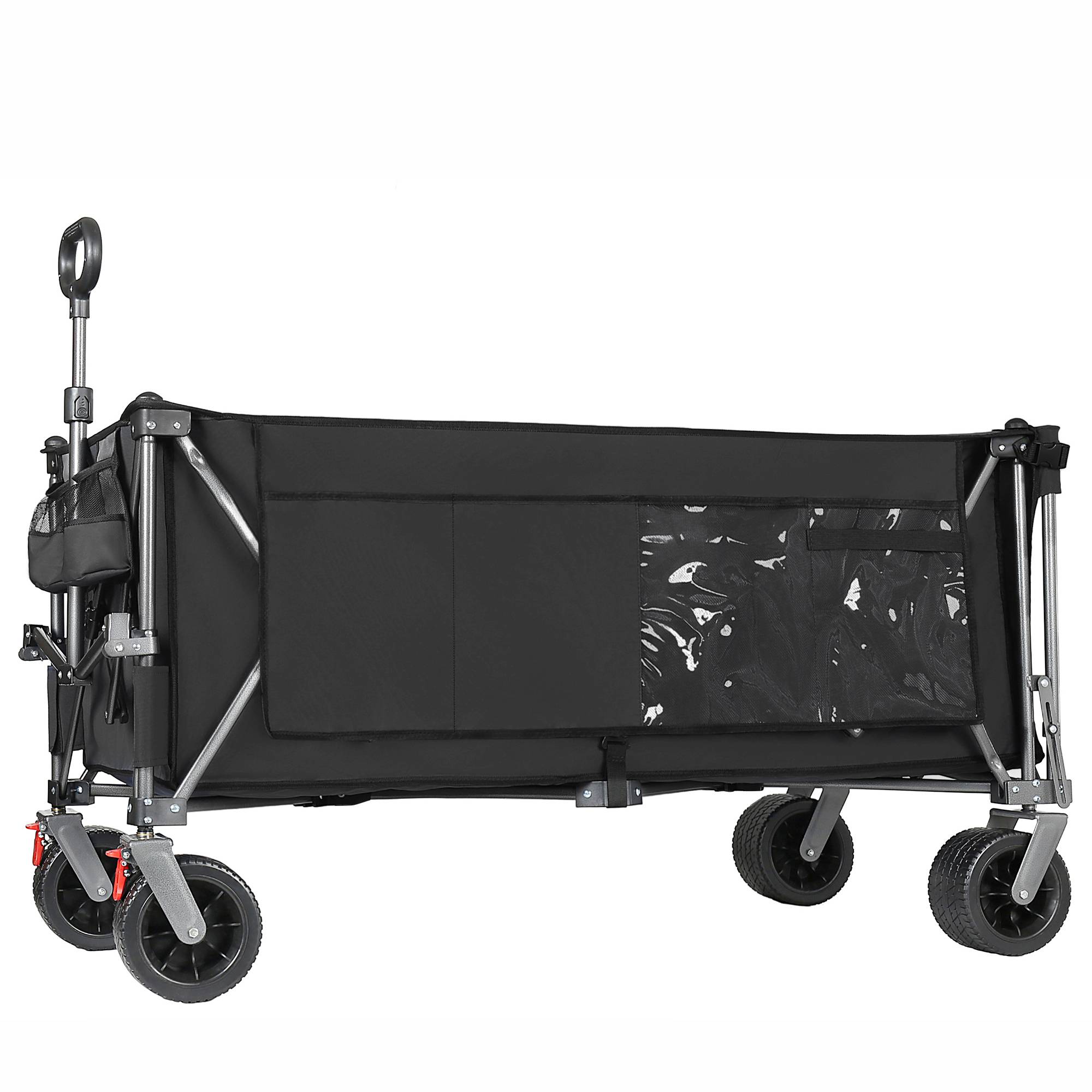 ComfortXL - Chariot pliable acier et tissu Oxford pour jardin plage camping 300 L hayon 180 cm noir - ComfortXL Outdoor Living - Image 2