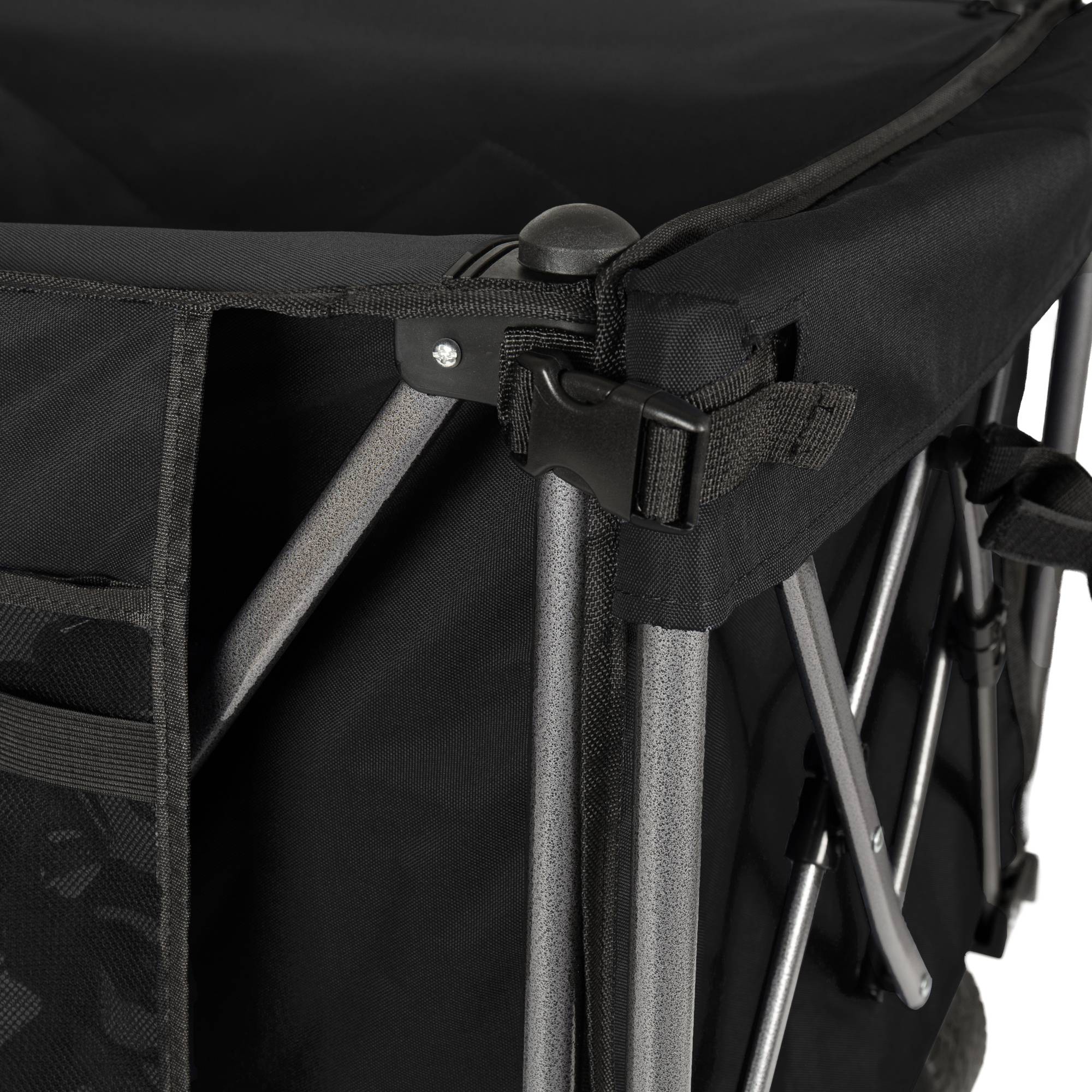 ComfortXL - Chariot pliable acier et tissu Oxford pour jardin plage camping 300 L hayon 180 cm noir - ComfortXL Outdoor Living - Image 8
