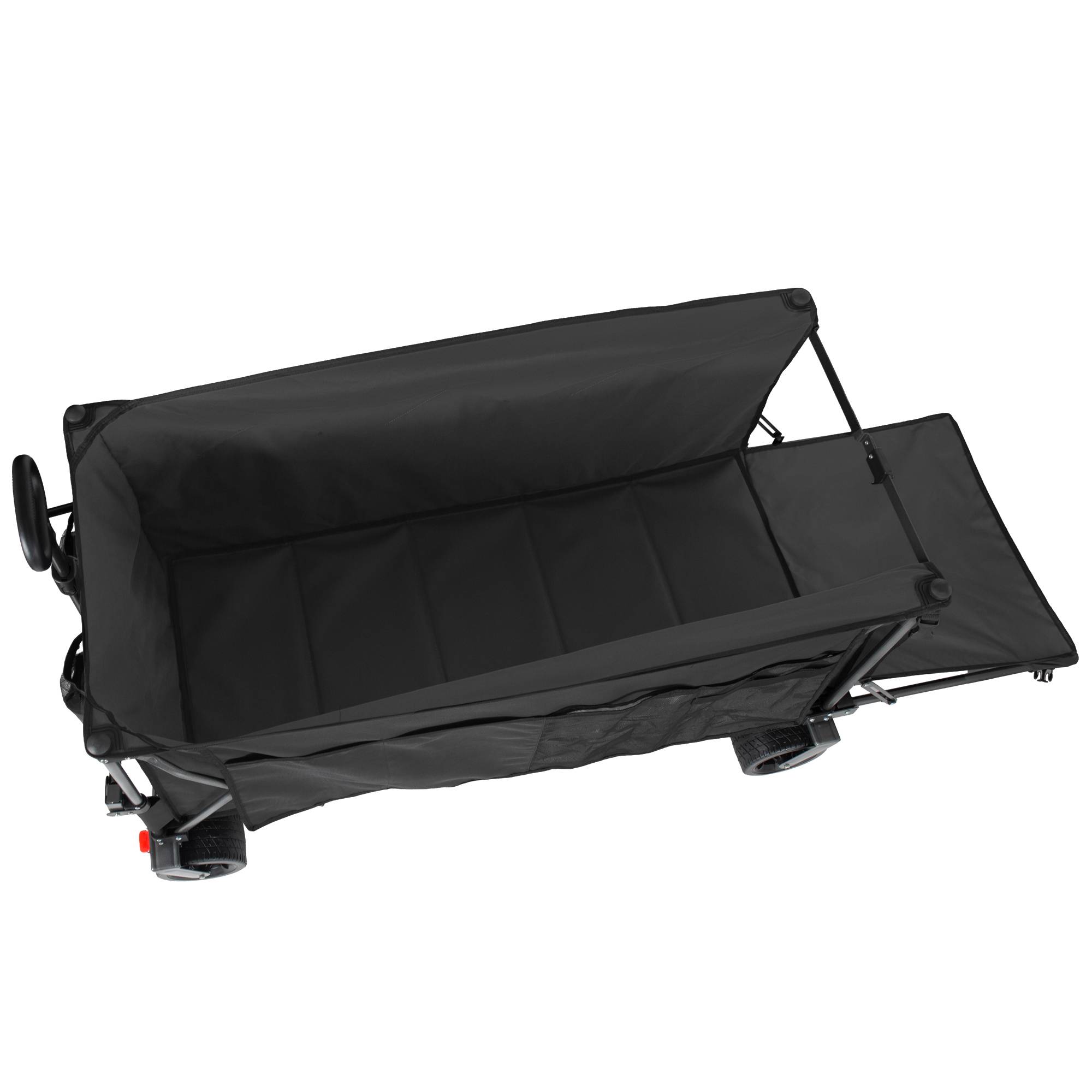 ComfortXL - Chariot pliable acier et tissu Oxford pour jardin plage camping 300 L hayon 180 cm noir - ComfortXL Outdoor Living - Image 6