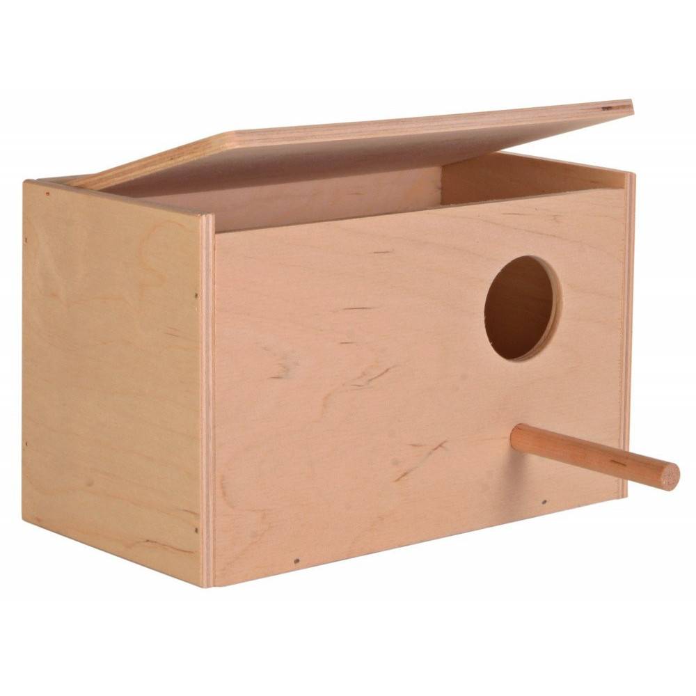 animallparadise - Nichoir en bois pour perruches 21 x 13 x 12 - ø 4 cm - Image 2