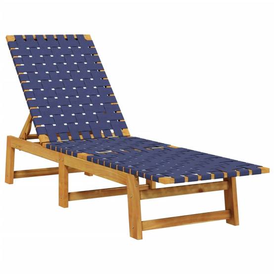Maison Chic - Lot de 2 Bain de soleil - Transats - Chaises longues bleu bois d'acacia solide et tissu - MEUBLE PRO - Image 3