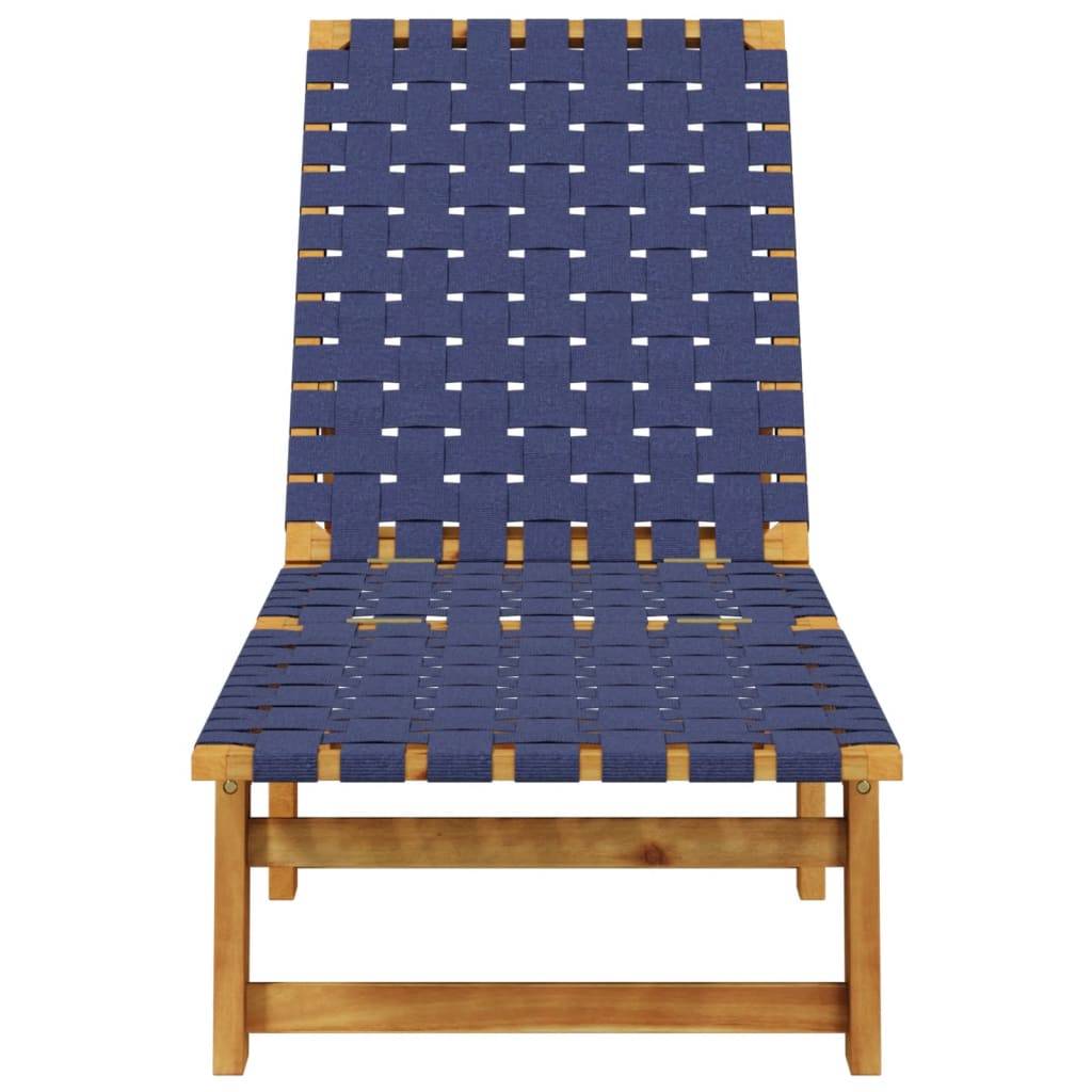 Maison Chic - Lot de 2 Bain de soleil - Transats - Chaises longues bleu bois d'acacia solide et tissu - MEUBLE PRO - Image 4