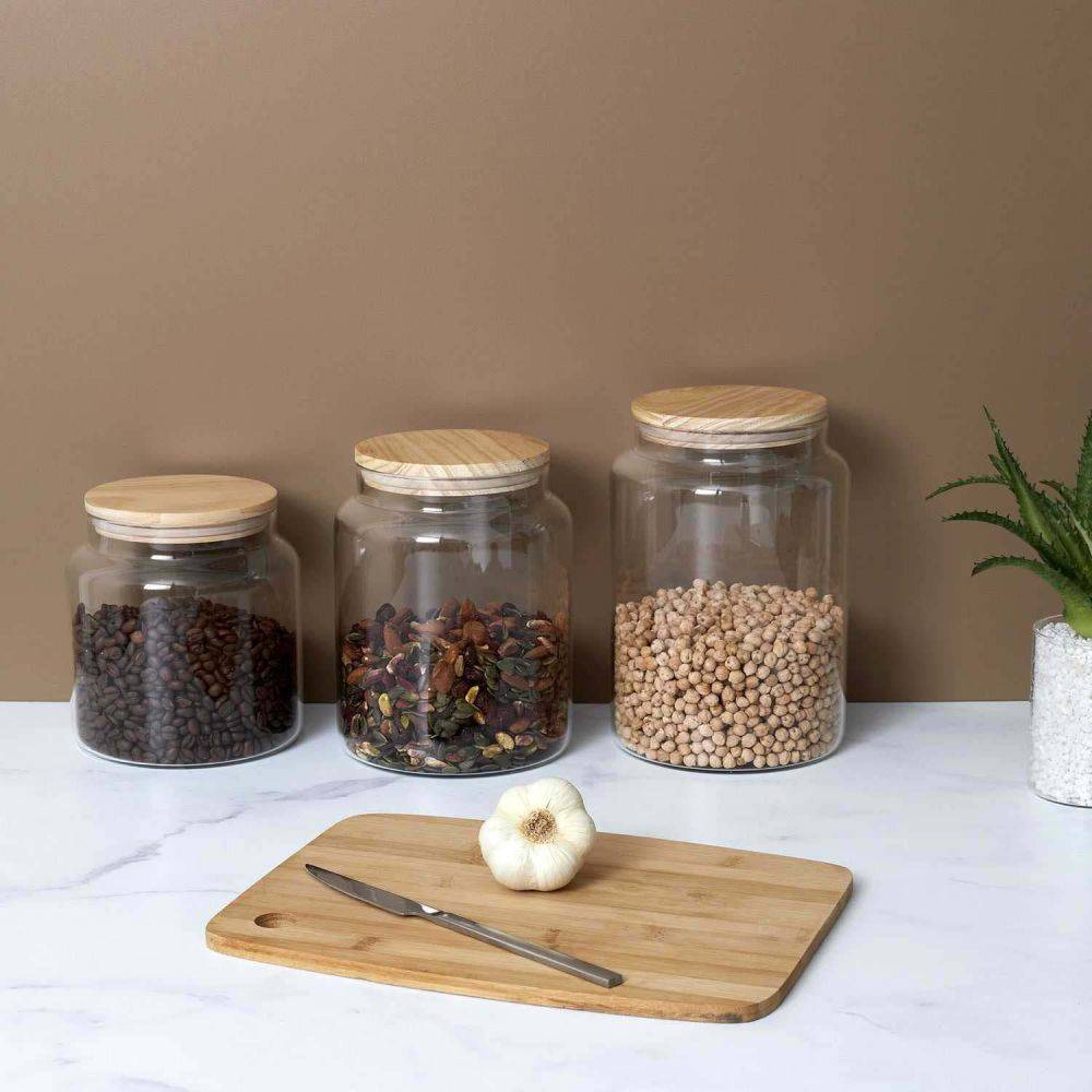 Cook Concept - Bocal de conservation en verre couvercle en bois 1.9 litres - Image 2
