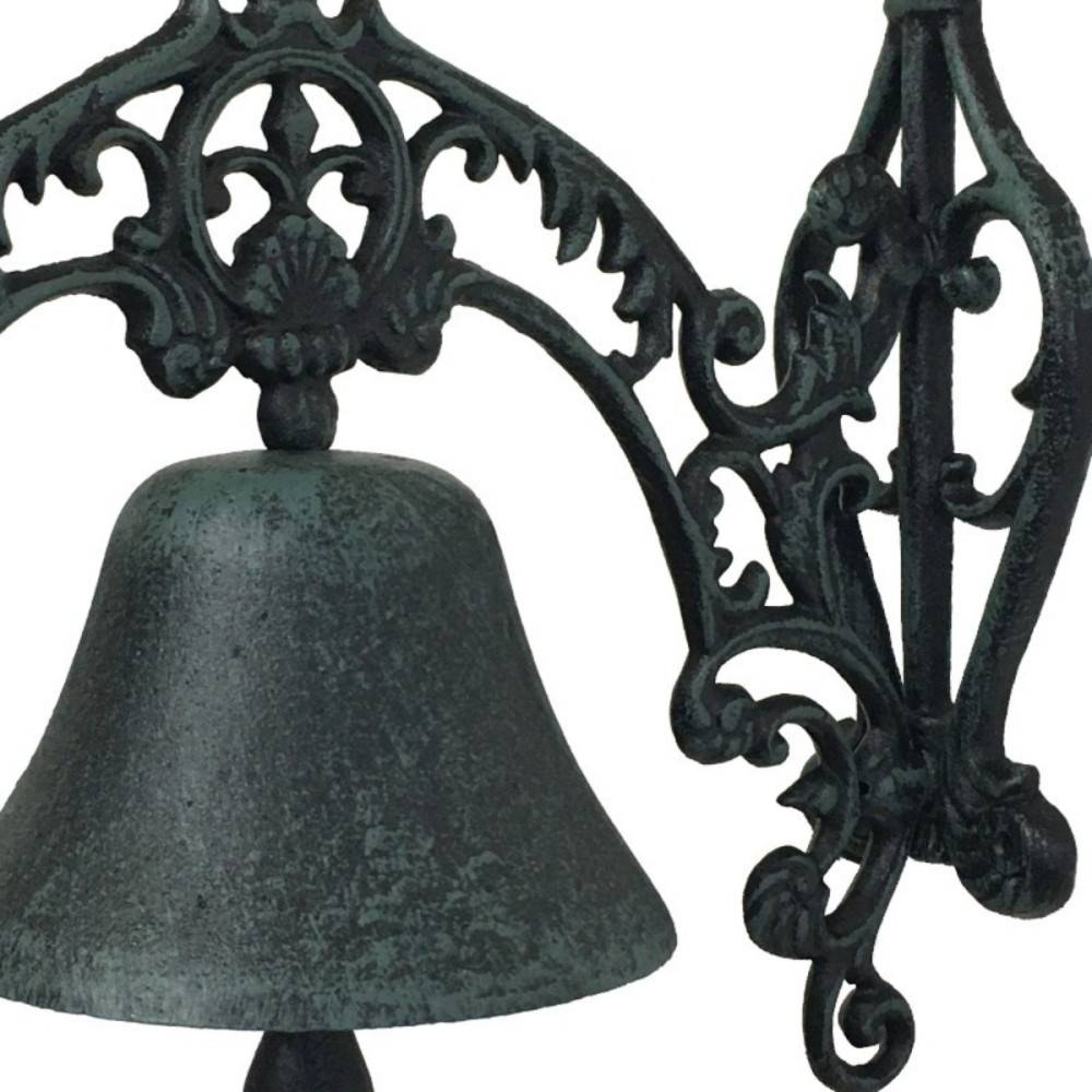 Cloche de jardin de porte ancienne en fonte noire 25 x 26 cm Chemin de campagne - Image 5
