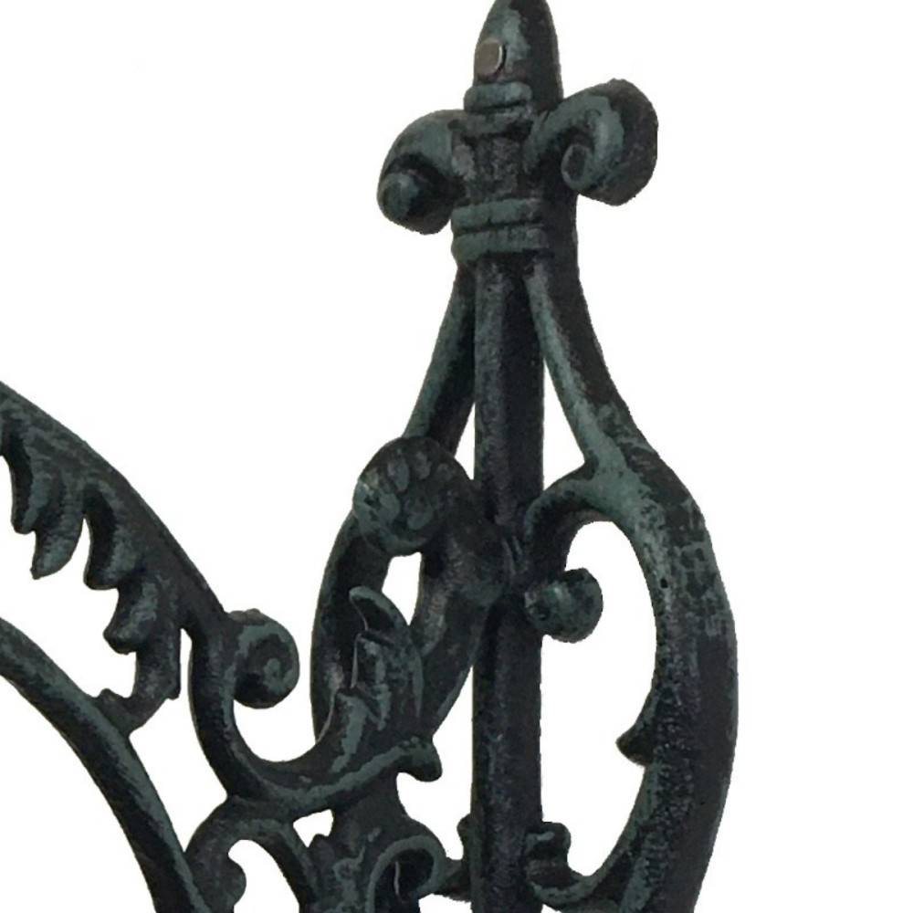 Cloche de jardin de porte ancienne en fonte noire 25 x 26 cm Chemin de campagne - Image 6