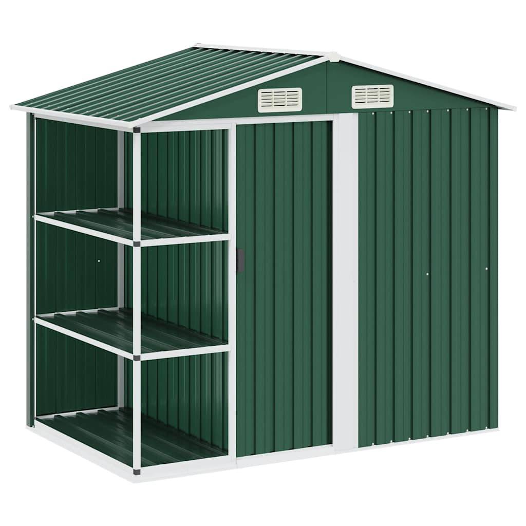 Vidaxl - Abri de jardin avec étagère Vert 205x130x183 cm Fer vidaXL 47104 - Image 2