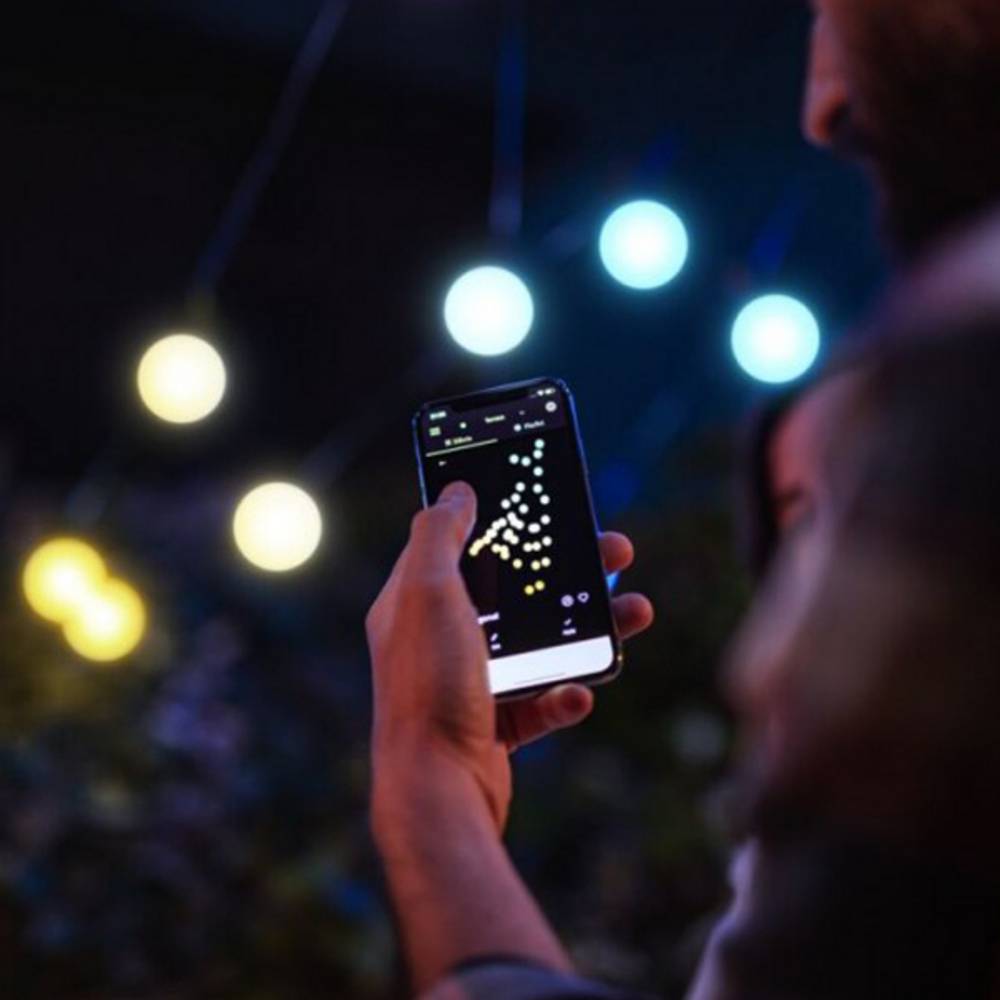 Guirlande guinguette connectée IP44 20m 40 LEDS blanc TWINKLY FESTOON - Image 2