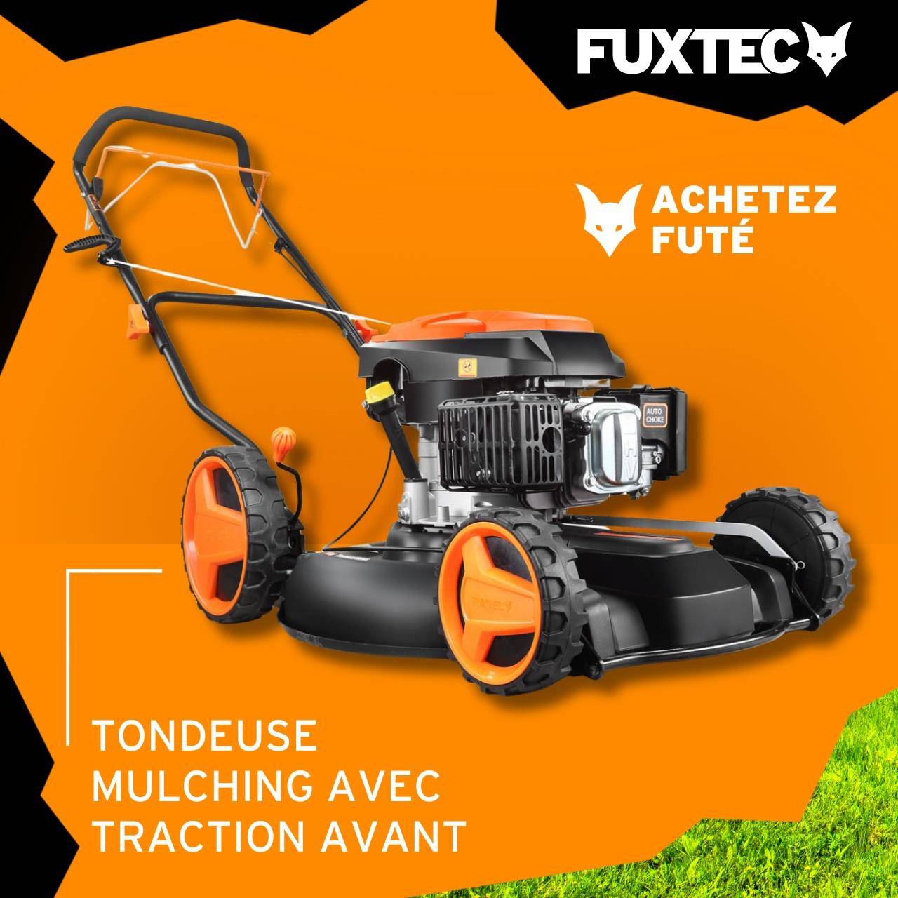 FUXTEC - Fuxtec tondeuse à gazon thermique mulching autotractée 196cm3 largeur de coupe 51cm redonne du tonus à votre pelouse - Image 2