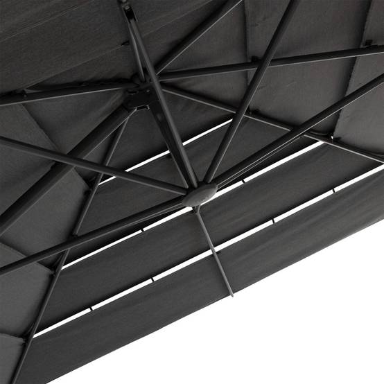 Hesperide - Parasol déporté rectangulaire multi-toile "Melhia" anthracite 4x3m Hespéride - Image 8