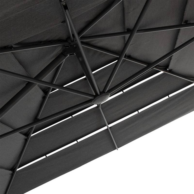 Hesperide - Parasol déporté rectangulaire multi-toile "Melhia" anthracite 4x3m Hespéride - Image 8