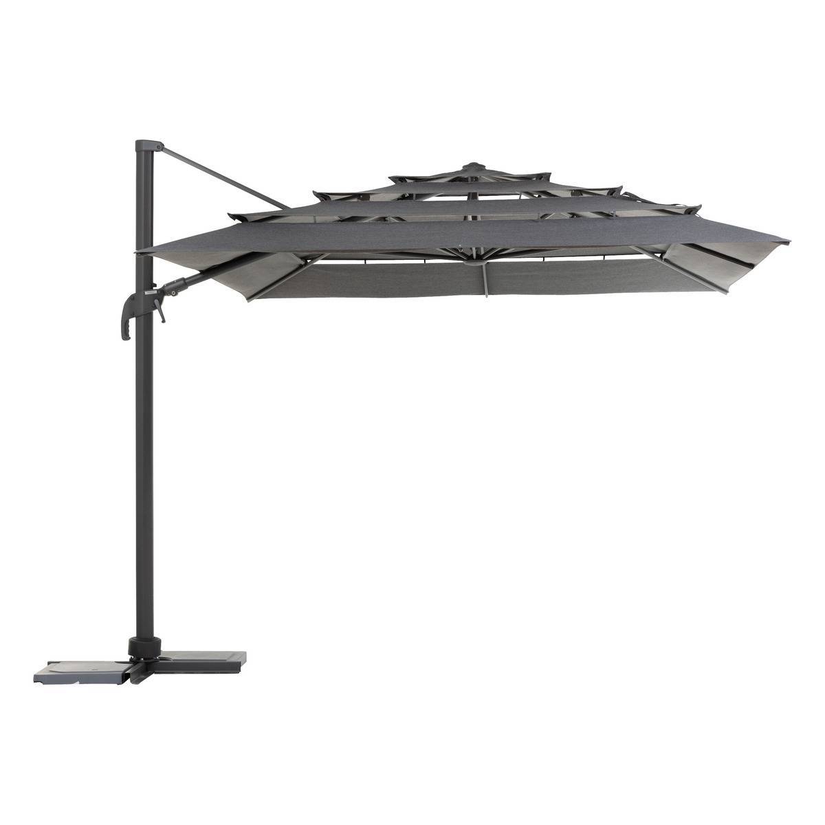 Hesperide - Parasol déporté rectangulaire multi-toile "Melhia" anthracite 4x3m Hespéride - Image 2