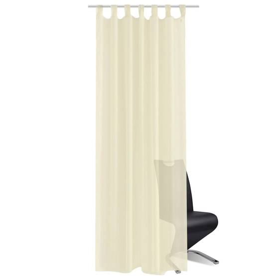 Rideau fin - Panneau de rideau Crème 140x245 cm 2 pcs - Image 3