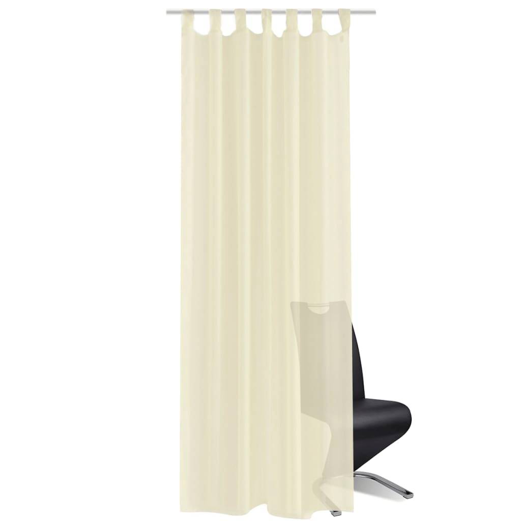 Rideau fin - Panneau de rideau Crème 140x245 cm 2 pcs - Image 3