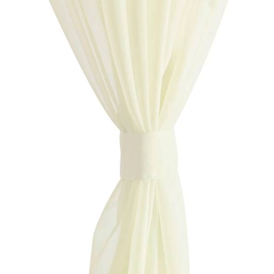 Rideau fin - Panneau de rideau Crème 140x245 cm 2 pcs - Image 4