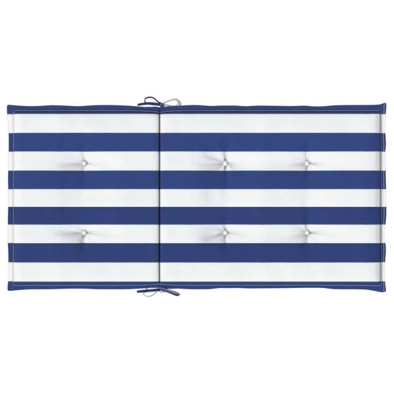 Coussins de chaise à dossier bas lot de 4 rayures bleu et blanc Maison Chic - Image 7