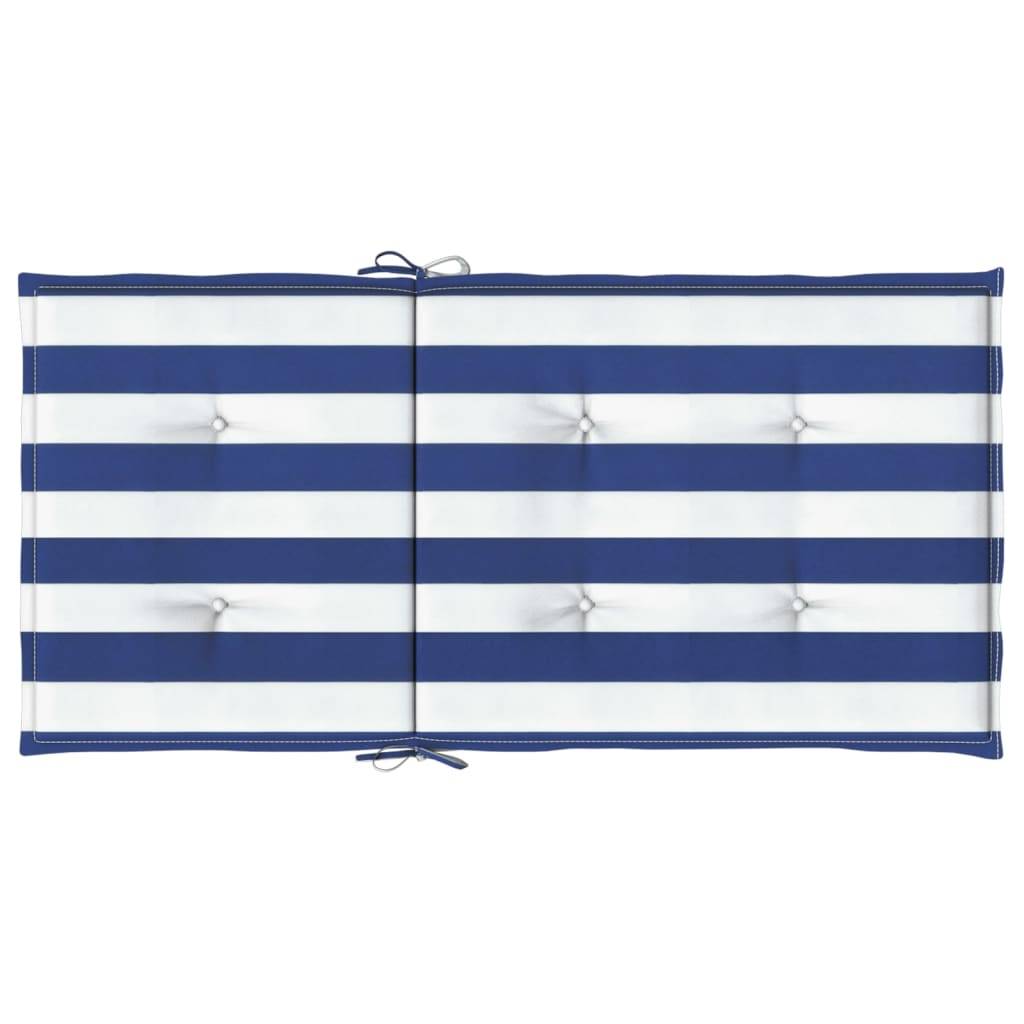 Coussins de chaise à dossier bas lot de 4 rayures bleu et blanc Maison Chic - Image 7