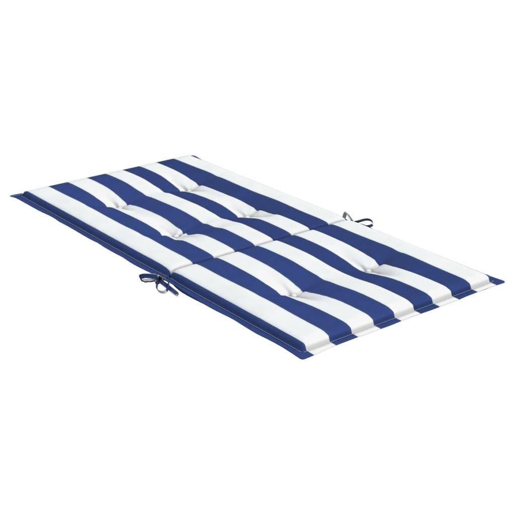 Coussins de chaise à dossier bas lot de 4 rayures bleu et blanc Maison Chic - Image 6