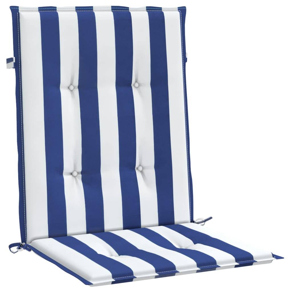 Coussins de chaise à dossier bas lot de 4 rayures bleu et blanc Maison Chic - Image 5