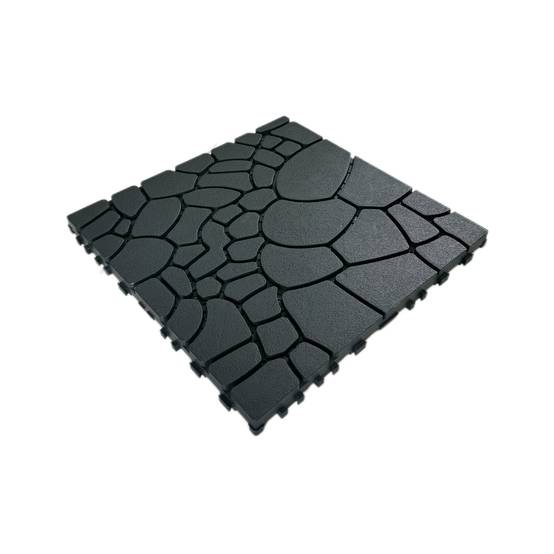 Dalles Terrasse Clipsables Polypropylène Jardin Balcon Aspect Pierre 30x30cm Gris 44pcs - ComfortXL Outdoor Living - Image 2